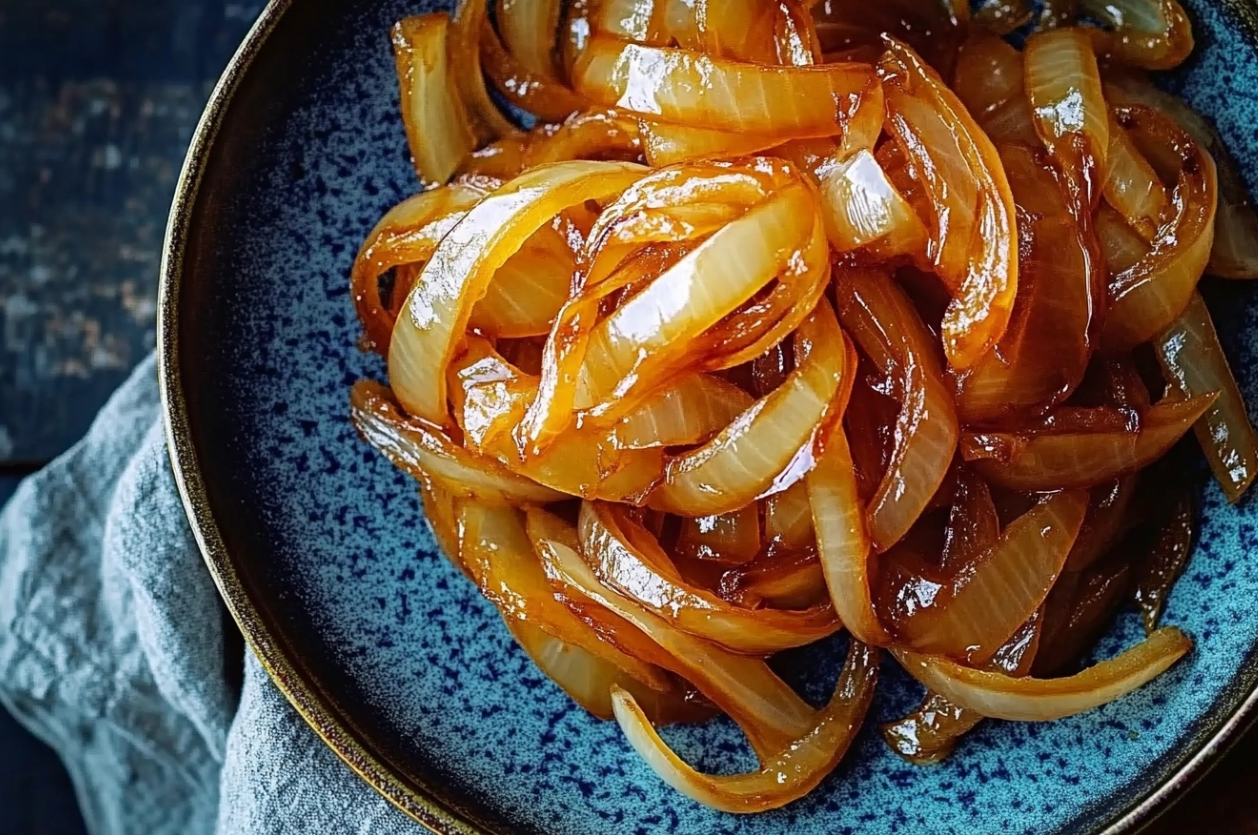 Cebollas caramelizadas en sartén